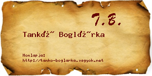 Tankó Boglárka névjegykártya